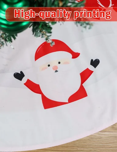 Miniatura 6 de Falda de árbol de Navidad, 48 pulgadas Falda de árbol de Navidad a cuadros de búfalo rojo y negro, falda de árbol de Navidad rústica gruesa