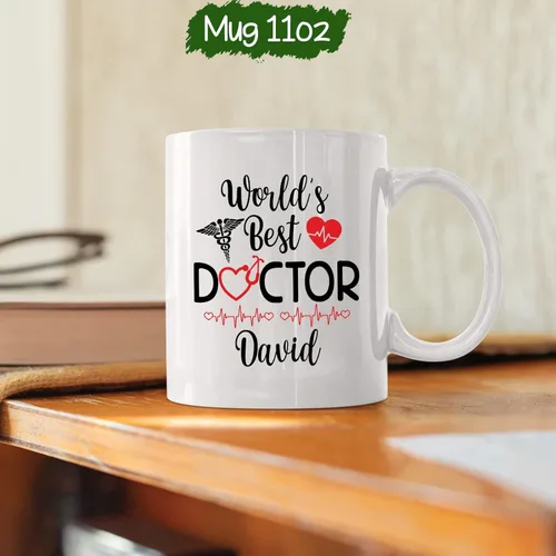 Miniatura 5 de Tazas personalizadas del mejor médico del mundo, tazas de café personalizadas con nombre, tazas de té personalizadas para médico, regalos de Taza