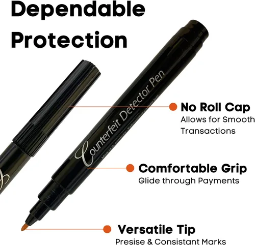 Miniatura 3 de Dri Mark CFD50PK - Marcador detector de billetes falsificados, fabricado en los Estados Unidos, 50