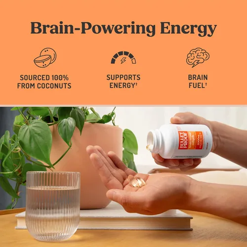 Miniatura 3 de Bulletproof Cápsulas blandas de octano cerebral, 60 unidades, aceite puro C8 MCT para energía sostenida