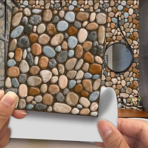 Miniatura 2 de AILEGOU Juego de 20 calcomanías para azulejos de despegar y pegar, vinilo impermeable, autoadhesivo, removible, para baño y cocina, 6 x 6 pulgadas