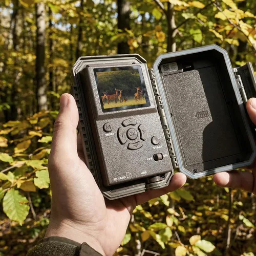 Miniatura 3 de Meidase Paquete de 2 cámaras Trail P70 (no celular, sin WiFi), 64MP 1296p, visión nocturna IR sin brillo, activada por movimiento, impermeable