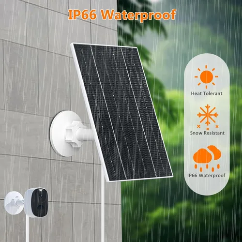 Miniatura 6 de Zivif Panel solar para cámara al aire libre, cargador de panel solar USB de 5 V compatible con cámara de batería recargable, cable de 9.8 pies