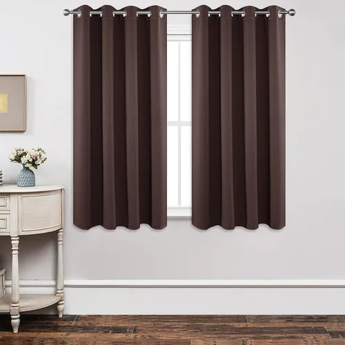 Miniatura 128 de Joydeco - Juego de 2 paneles de cortinas opacas de 63 pulgadas, 2 cortinas largas con aislamiento térmico burg, cortinas de oscurecimiento