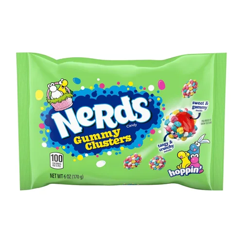 Miniatura 19 de NERDS Gummy Clusters Candy, arcoíris, crujiente y gomoso, 3 onzas (paquete de 12)