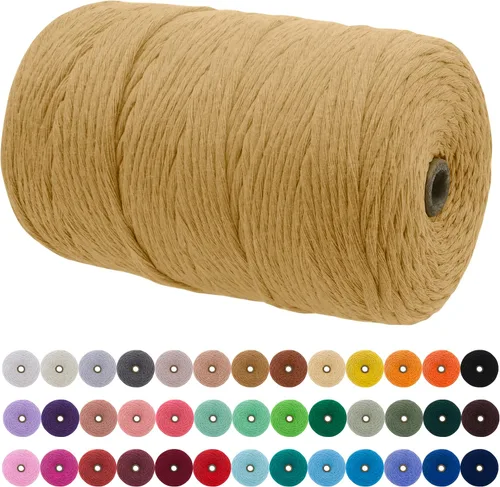 Miniatura 74 de JeogYong Cordón de macramé de un solo hilo 2mm x 164 yardas (492 pies) Cuerda de algodón suave, hilo de macramé 2 mm, suministros de macramé