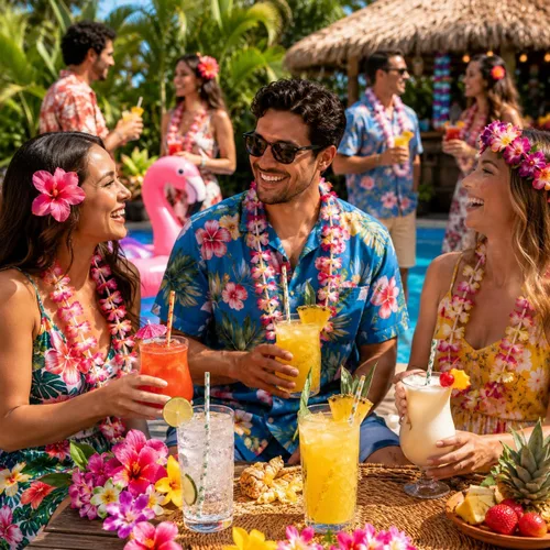 Miniatura 6 de ALINK Paquete de 100 pajitas de papel tropicales – Pajitas biodegradables de 7.75 pulgadas para fiesta de Hawaii con diseños de flamenco, piña