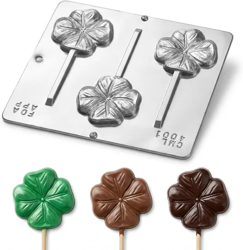 Cuatro hojas trébol/trébol piruleta chocolate caramelo molde Día de San Patricio 4001