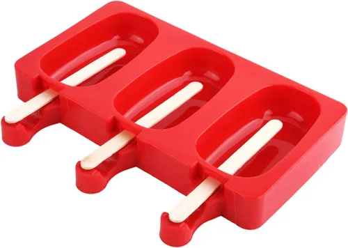 Miniatura 7 de Moldes de silicona para paletas de 3 cavidades con tapa, sin BPA, molde de barra de helado casero, moldes para paletas de hielo, moldes de silicona
