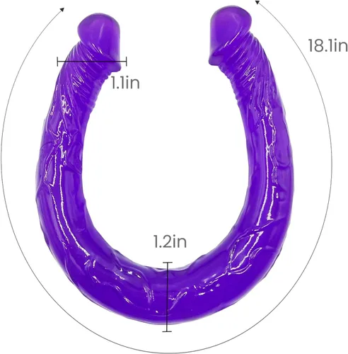 Miniatura 2 de Consoladores sexuales súper largos de doble extremo, de 18.1 pulgadas, juguetes sexuales, suaves y flexibles, consoladores de doble cara para pene