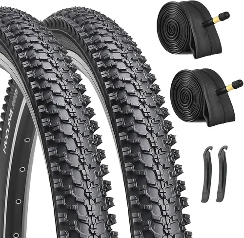 Hycline Juego de 2 neumáticos para bicicleta de montaña: 20/24/26/27.5 pulgadas, repuesto plegable de alto rendimiento, resistentes al desgaste,