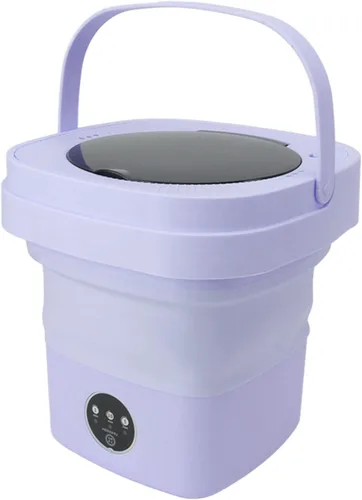 Luqeeg Lavadora portátil, mini lavadora plegable de 6.5 litros con tubo de agua, lavado profundo y centrifugado para dormitorio, camping, caravana,
