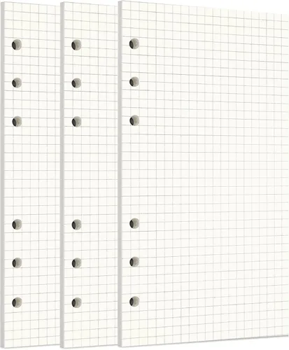 Miniatura 94 de Zelten 1 paquete A5 de 80 hojas/160 páginas 4 en 1 rayado cuadrado punteado en blanco hojas sueltas perforadas papel de repuesto de papel