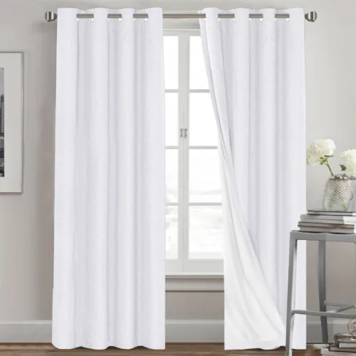 Miniatura 140 de Primitive - Cortinas opacas 100 % de lino texturizado natural para dormitorio, sala de estar, cortinas para ahorra energía, tela de arpillera
