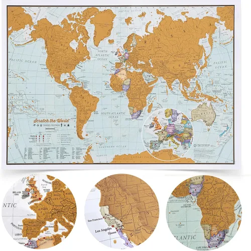 Miniatura 14 de Scratch The World ® Mapa de viaje - Póster de mapa del mundo enmarcable para rascar - Extra grande 23 x 33 pulgadas - Maps International - 50 años