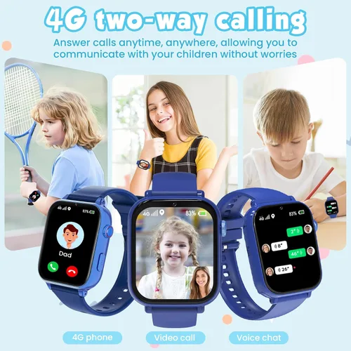 Miniatura 4 de MOKAST Reloj inteligente para niños y niñas, reloj para niños de 4 a 12 años, relojes con pantalla táctil con 15 juegos, cámara de video