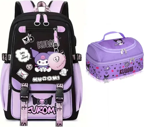 Miniatura 9 de Roffatide Mochila de anime impresa de negocios casual para computadora portátil, mochila para viajes, senderismo, mochila de 17 pulgadas A