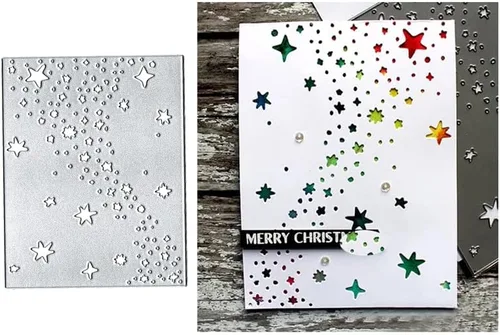 Troqueles de metal con marco de meteorito estrella, plantilla de manualidades para tarjetas de papel, etiquetas de libros y álbumes de recortes de