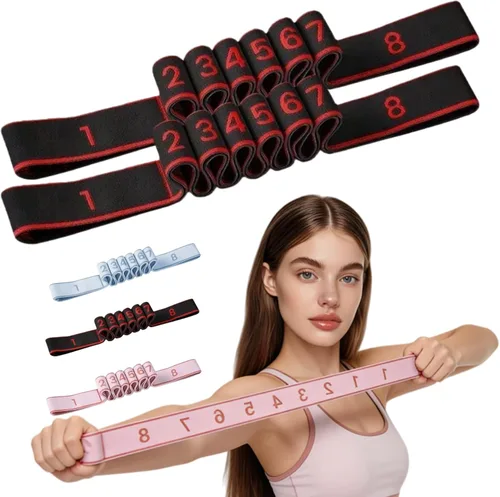 Miniatura 14 de Fitness Resistance Band for Stretching and Yoga, Fitness Resistance Bands with Handles, Number Stretch Resistances Band with Clear Markings, for