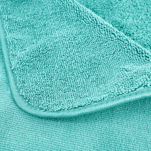 Miniatura 4 de POLYTE Oversize, 60 x 30 in., Juego de toallas de baño de microfibra de secado rápido, sin pelusas, 6 piezas (Aqua)