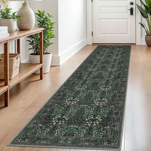 Miniatura 133 de SIILOOM Alfombra antideslizante de pasillo moderna de 2 x 5, súper suave, para pasillos, decoración para cocina, alfombras para pasillos sin 2-Verde