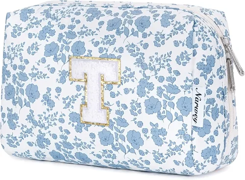 Miniatura 72 de Narwey Bolsa de maquillaje con inicial, regalos de graduación para adolescentes, niñas, niños y adolescentes, cosas de moda de 6 a 18 años, bolsa