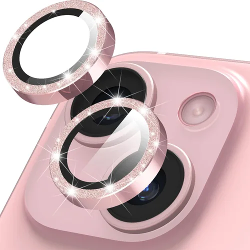 Suoman Protector de lente de cámara para iPhone 15 de 6.1 pulgadas, 15 Plus de 6.7 pulgadas, fácil de instalar, vidrio templado 9H, protector de