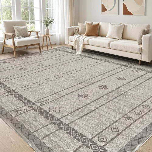 Miniatura 39 de Alfombra grande para sala de estar de 5 x 7: Alfombras marroquíes bohemias, suaves, lavables a máquina, para dormitorio, debajo de la mesa