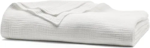 Miniatura 11 de BOLL & BRANCH Manta Dream Bed – Twin/Twin XL, azul marino costero – Lujo 100% algodón orgánico – Suave, ligera y transpirable – Tacto similar a