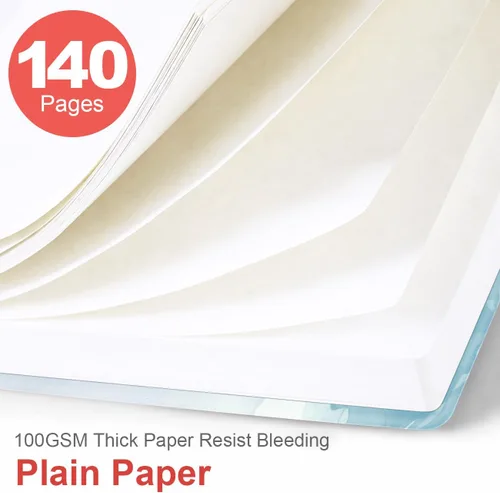 Miniatura 3 de Heveboik Cuaderno en blanco A5 - Cuaderno de papel en blanco de 70 hojas/140 páginas, papel blanco grueso de 100 GSM, diario en espiral en blanco
