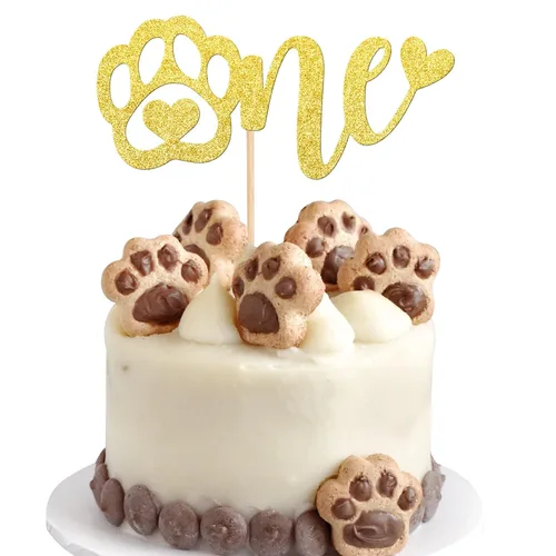 Miniatura 14 de 1 pieza de decoración para pastel de tercer cumpleaños con purpurina negra con pata de perro de tres años de edad, cachorro de perro, hueso de hueso