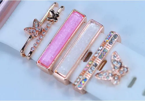 Miniatura 4 de Abalorio de Correa de Reloj, Anillos Decorativos Compatibles con Correas de Silicona de Apple para Mujeres 49mm 45mm 44mm 42mm 41mm 40mm 38mm, oro