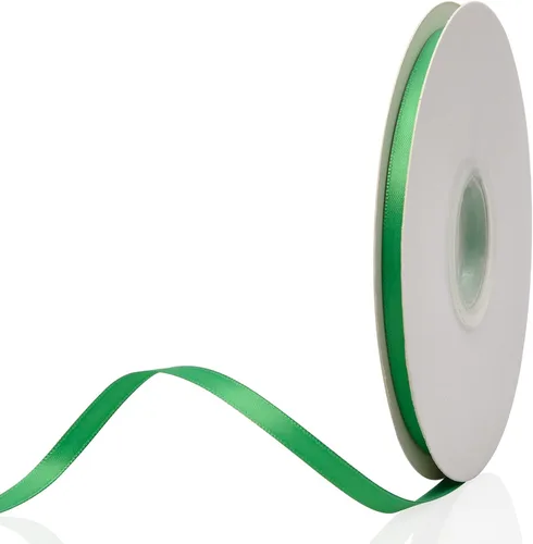 Miniatura 113 de Cinta de satén de doble cara verde manzana de 1-1/2 x 50 yardas, rollos de cinta de tela de alta densidad de color sólido, ideal para envolver