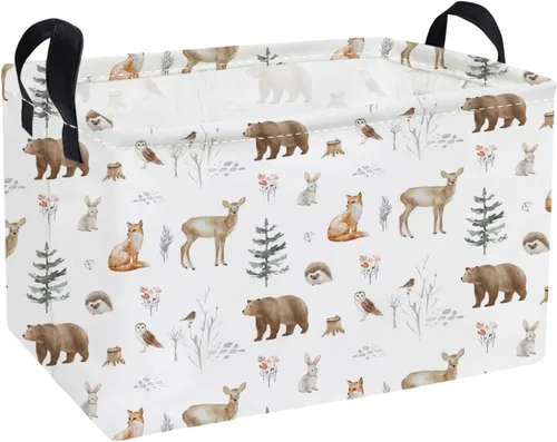 Miniatura 28 de Essme Cestas Rectangulares para Niños Cestas para Niños, Contenedores de Almacenamiento de Animales con Asas para Decoración de Habitación de Niños