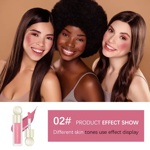 Miniatura 7 de Barra de Rubor Líquida para Mejillas, Crema de Terciopelo Suave para Rubor de Tinte Facial, Rubor Natural Mate Rosa Rojo para la Piel, Maquillaje 2#