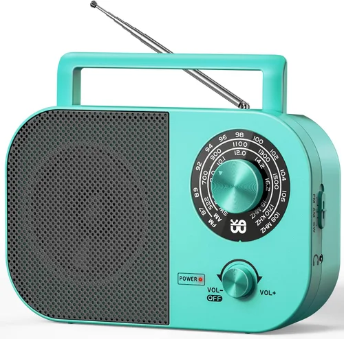 Tendak Radio portátil AM FM SW, radio de onda corta con altavoz, antena de transistor, conector para auriculares y perilla de sintonización grande,