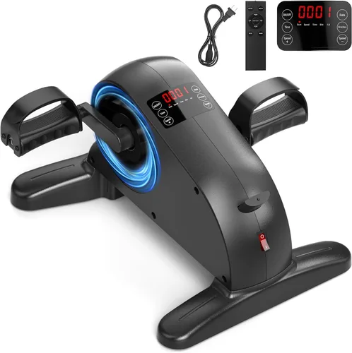 HOMGIM Elíptica debajo del escritorio, máquina elíptica sentada para uso doméstico y personas mayores, ejercitador de pedal silencioso con monitor