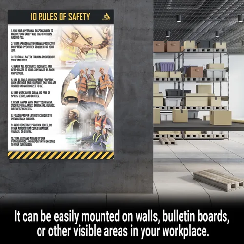 Miniatura 4 de GotSafety Póster de seguridad en el lugar de trabajo, 24 x 32 pulgadas, directrices claras para un entorno de trabajo seguro y saludable, carteles