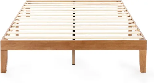 Miniatura 3 de Mellow Naturalista Classic - Cama de plataforma de madera maciza de 12 pulgadas con listones de madera, no necesita somier, fácil montaje