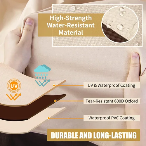 Miniatura 4 de Fundas impermeables para patio al aire libre para muebles de patio, 600D, resistentes a los rayos UV, resistentes a los rayos UV, fundas