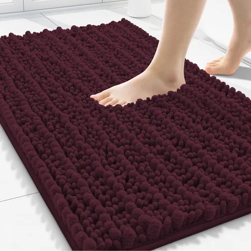 Miniatura 195 de Smiry Alfombras de Baño 24x16 pulgadas, Alfombras de Baño de Chenilla Extra Suaves y Absorbentes, Respaldo de Goma Antideslizante, Lavable a Máquina