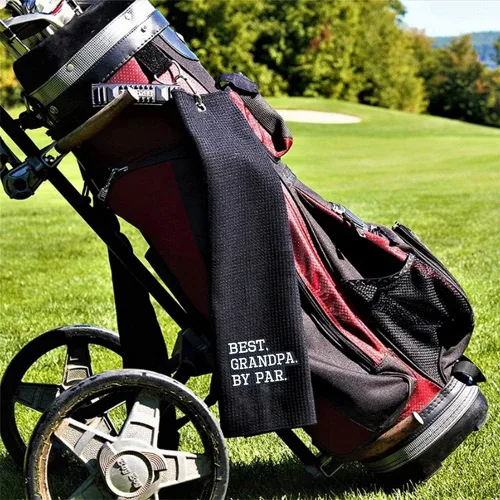 Miniatura 3 de DYJYBMY Best Grandpa by Par - Toalla de golf divertida, toallas de golf bordadas para bolsas de golf con clip, toalla de golf para abuelo, regalo