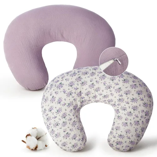 Miniatura 11 de FUNUPUP Funda de almohada de lactancia de muselina compatible con almohada de lactancia Boppy, fundas suaves de lactancia para bebés para almohadas
