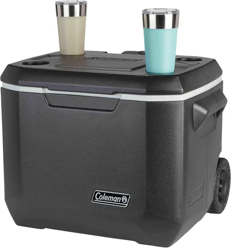 Miniatura 2 de Coleman Xtreme 50qt, enfriador rodante con ruedas, aislamiento de pared extra mantiene el hielo hasta 5 días, hielera portátil con ruedas