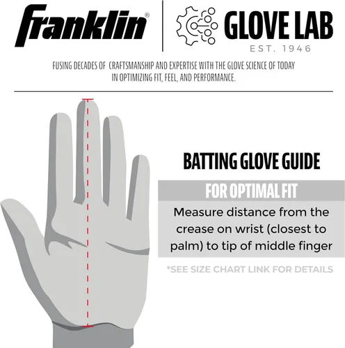 Miniatura 5 de Franklin Sports MLB - Guantes de bateo de béisbol CFX Pro para jóvenes y adultos, béisbol + sóftbol, varios tamaños +