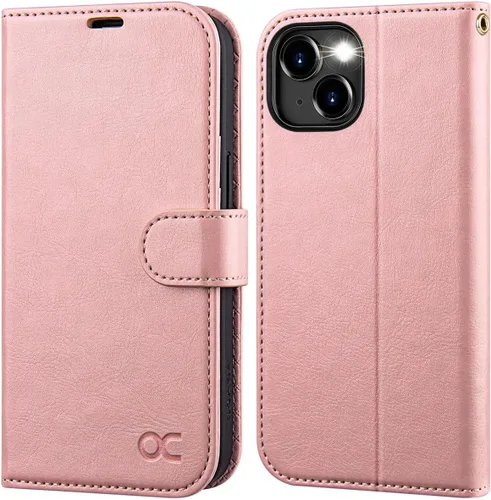 Miniatura 12 de OCASE Funda Cartera Compatible con iPhone 15, Funda Tipo Folio de Cuero PU con Tapa con Portarjetas y Bloqueo RFID Función Atril