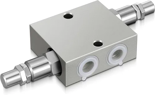 Miniatura 7 de Threlaco 2 unids doble crossover válvula de amortiguación de alivio hidráulico 3/8 "Puertos NPT 12 GPM para cilindro de motor de válvula de control