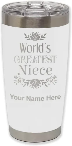 Miniatura 29 de LaserGram Vaso aislado al vacío de 20 onzas, con grabado personalizado incluido (negro)