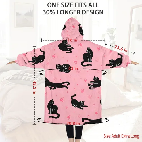 Miniatura 4 de Sudadera con capucha Sherpa de gran tamaño con bolsillo gigante, regalos de cumpleaños de Navidad para adultos, mujeres y hombres