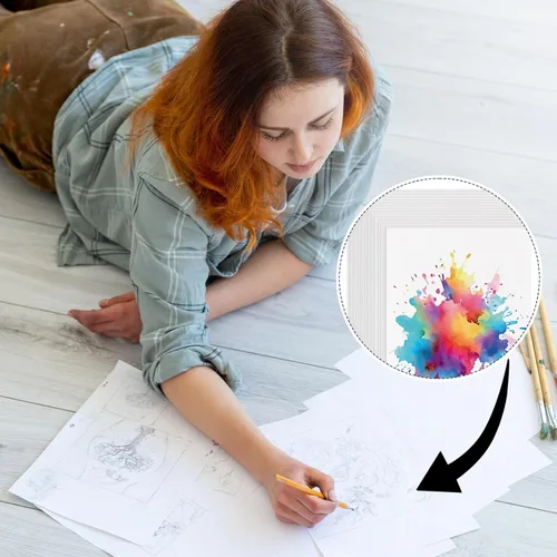 Miniatura 5 de 120 hojas de papel de acuarela 100% algodón a granel, 8.5 x 11 pulgadas, 140 libras/300 GSM, papel de color blanco, papel de pintura blanco adecuado